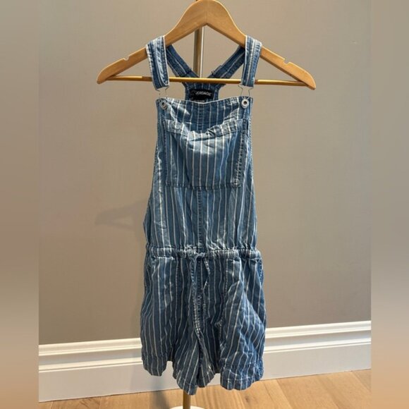 Jordache Navy & White Stripe Short Overalls – Size XS - Picture 2 of 7